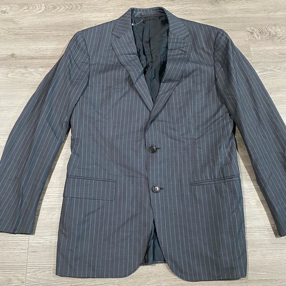 Men’s Ermenegildo Zegna Blue Pinstripe Two Button Blazer Suit Jacket Trofeo 600 - Picture 3 of 8
